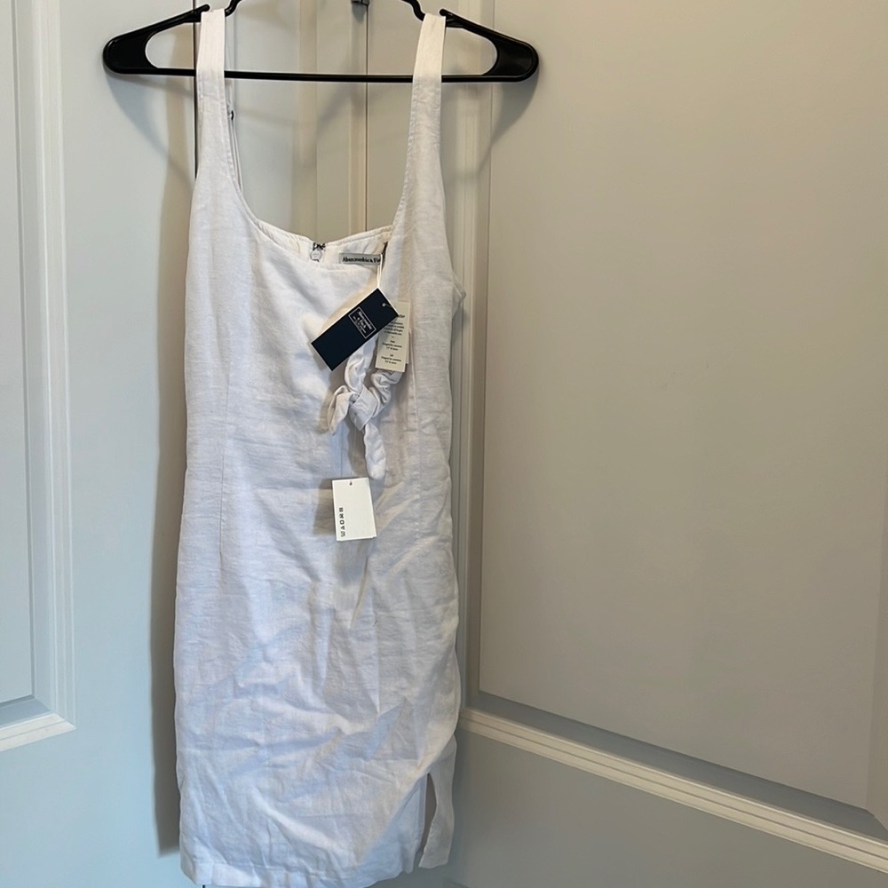 NWT Abercrombie & Fitch White Linen Mini Dress